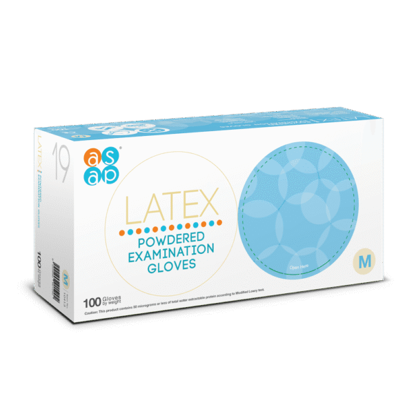 Latex Powdered Examination Gloves (M) - ASAP
