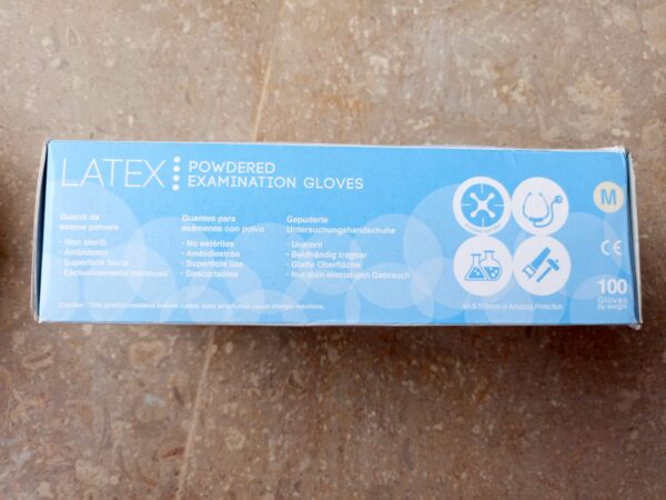 Latex Powdered Examination Gloves (M) - ASAP - Side